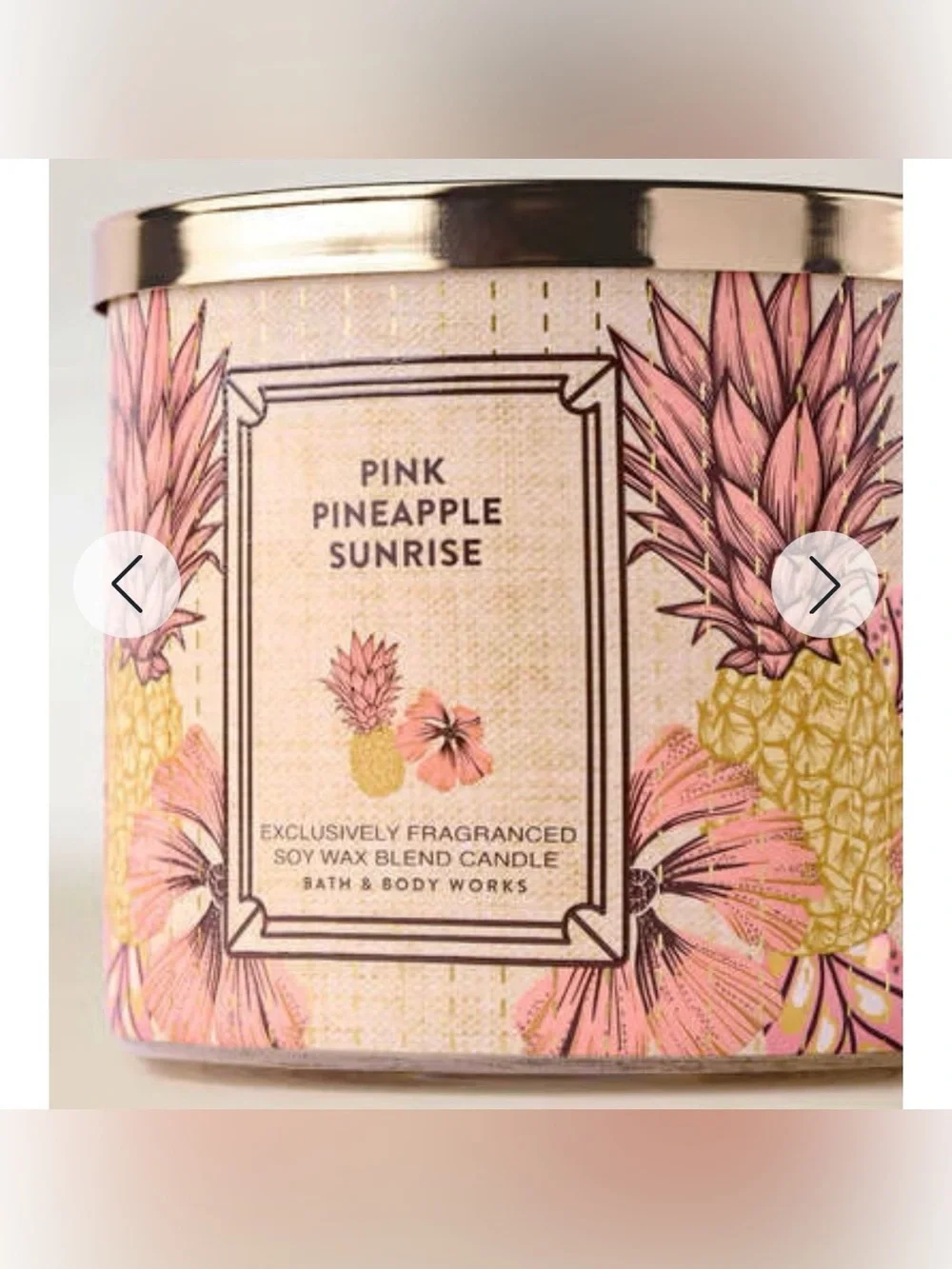 Bath & Body Works Pink Pineapple Sunrise - 3 Wick Candle - Picture 3 of 5